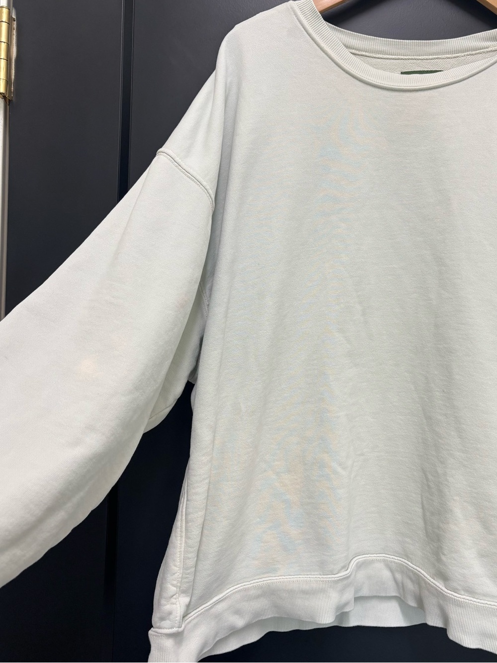 Daily Drills Oversized Crewneck Sweatshirt Surf XS S Sea Salt Green FLAWED - Picture 5 of 7